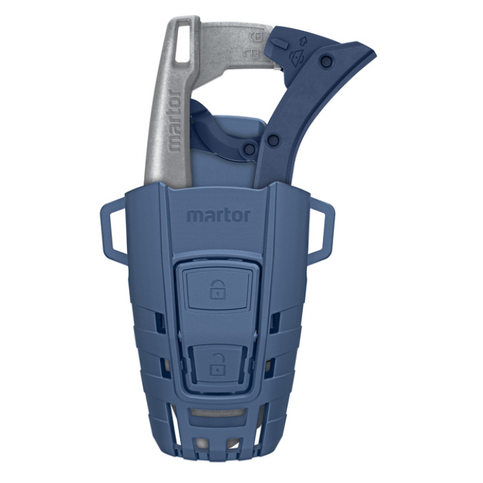 Veiligheidsmes Martor Secunorm 610 XDR trapezium 32mm met holster zilver