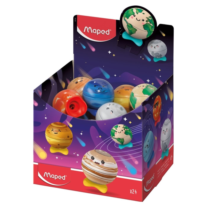 Puntenslijper Maped Planet display à 24 stuks assorti