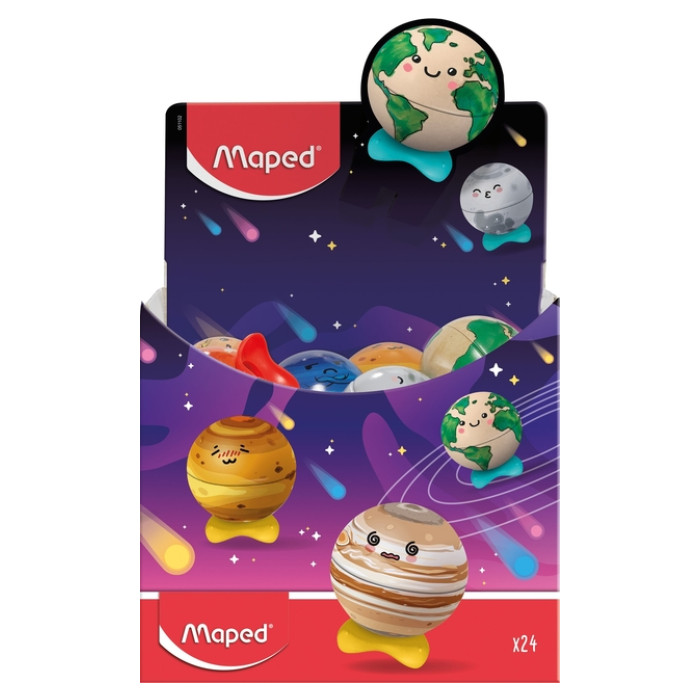 Puntenslijper Maped Planet display à 24 stuks assorti