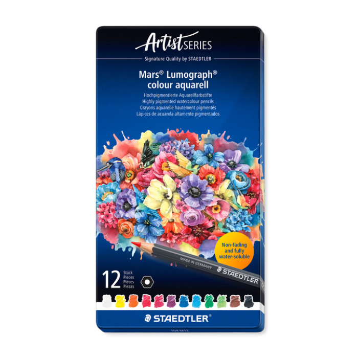 Aquarelpotlood Staedtler Mars Lumograph set à 12 kleuren