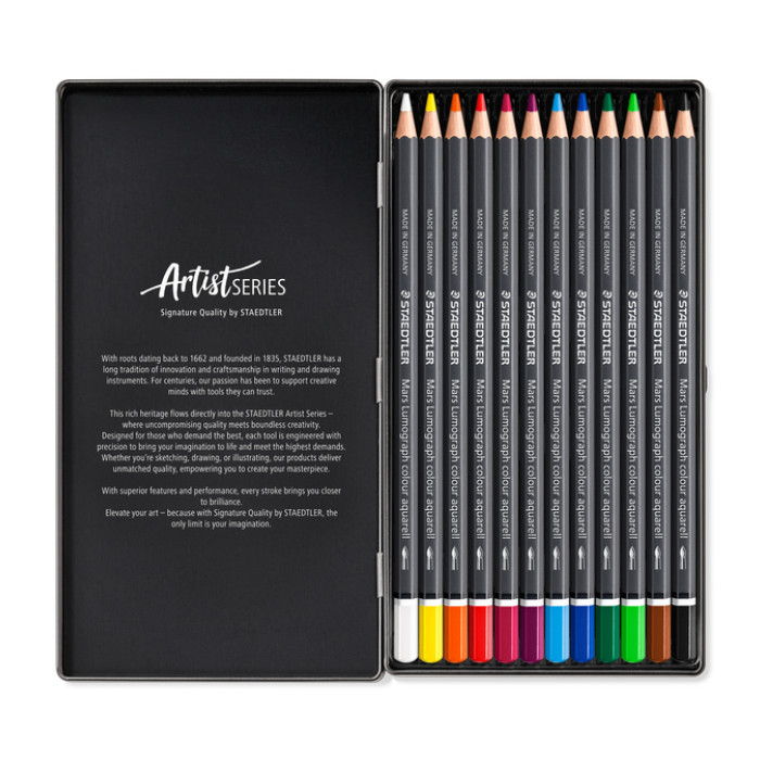 Aquarelpotlood Staedtler Mars Lumograph set à 12 kleuren