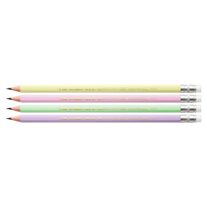 Potlood Bic HB met gom pastel assorti
