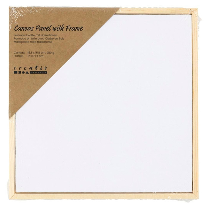 Canvaspaneel Creativ Company met lijst 158x158mm wit