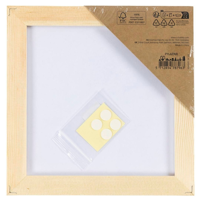 Canvaspaneel Creativ Company met lijst 158x158mm wit