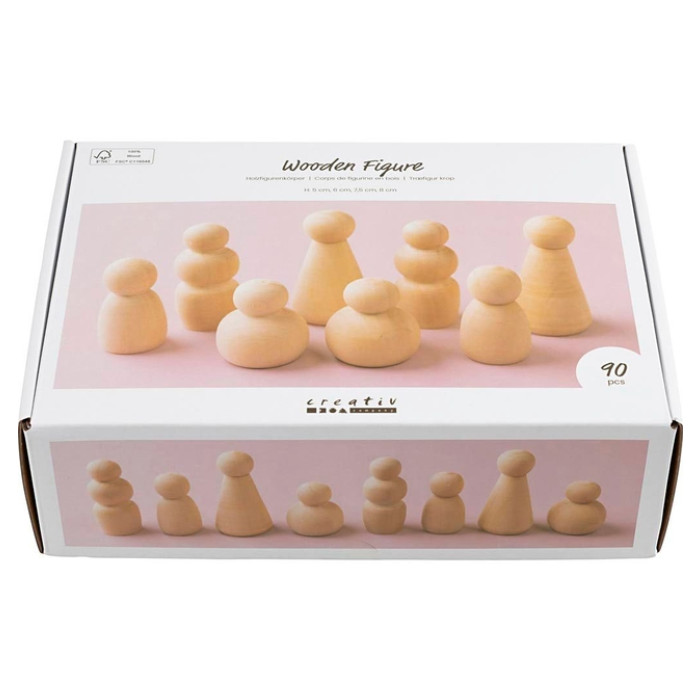 Figuurtjes Creativ Company hout doos à 90 stuks