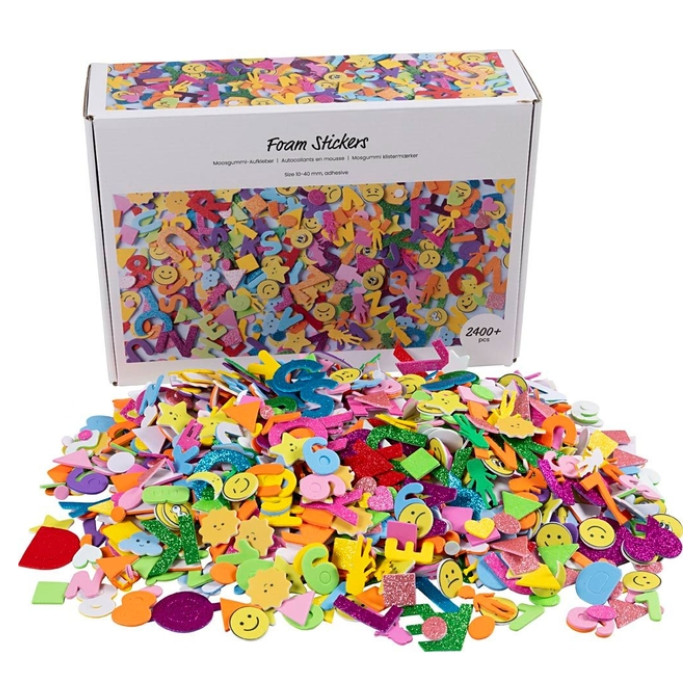 Foamstickers Creativ Company diverse vormen zelfklevend doos à 2640 stuks assorti