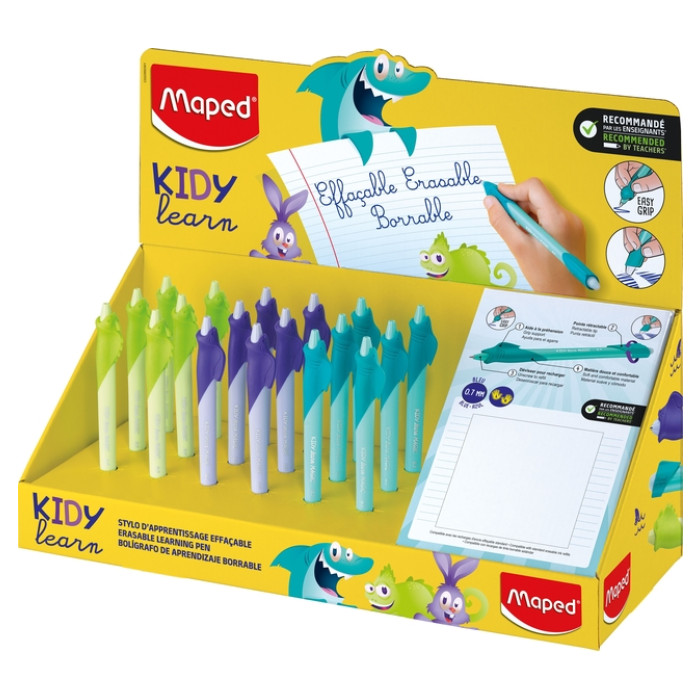 Oefenpen Maped Kidy Learn Magic uitwisbaar display à 18 stuks assorti