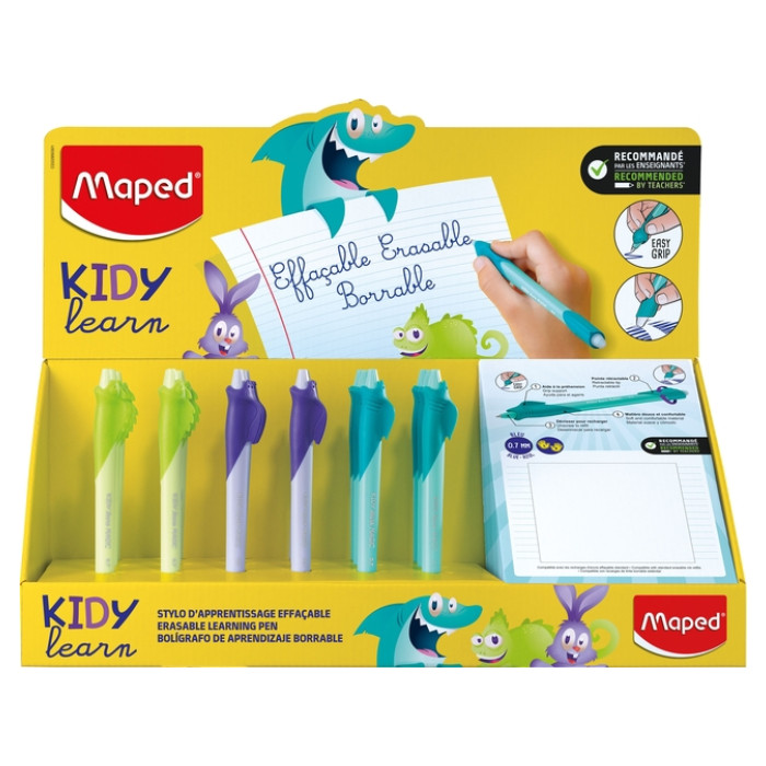 Oefenpen Maped Kidy Learn Magic uitwisbaar display à 18 stuks assorti