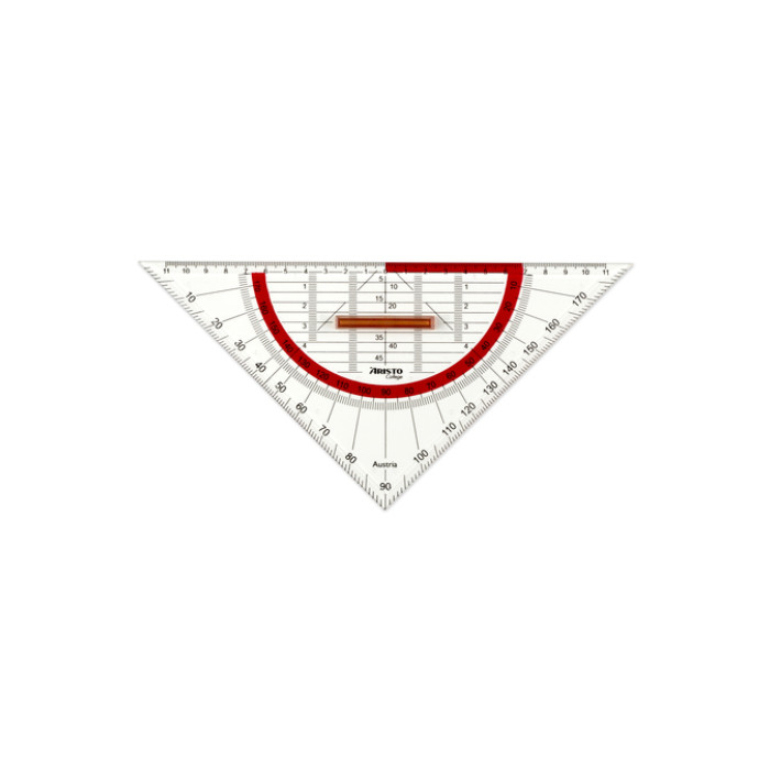 Geodriehoek Aristo GEOCollege 220mm met greep transparant