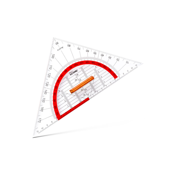 Geodriehoek Aristo GEOCollege 220mm met greep transparant