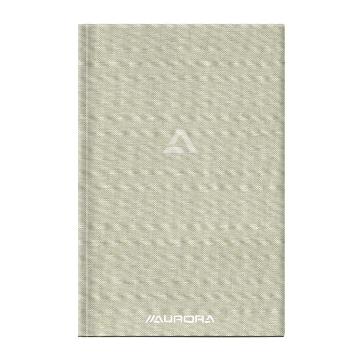 Notitieboek Aurora A5 ruit 5x5mm 192 pagina's 80g linnen grijs