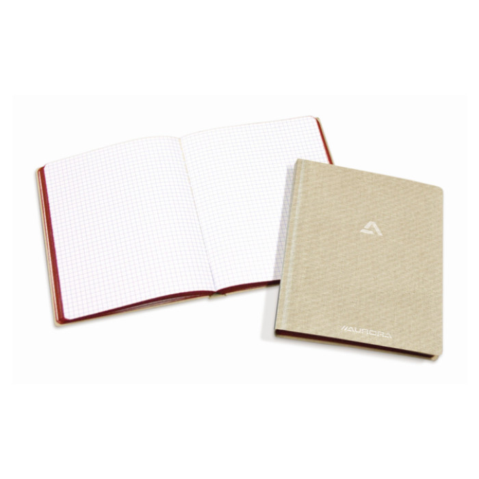 Notitieboek Aurora A5 ruit 5x5mm 192 pagina's 80g linnen grijs