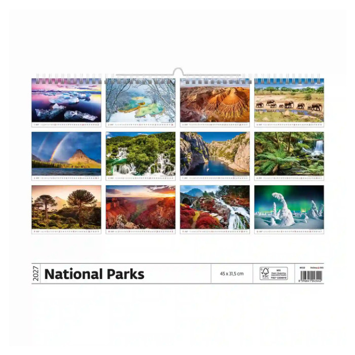 Kalender 2027 Helma 365 31.5x45cm Nationale parken