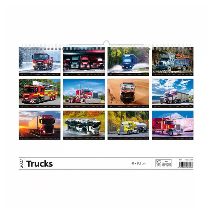 Kalender 2027 Helma 365 31.5x45cm de ultieme vrachtwagen