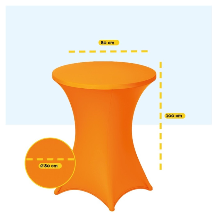 Tafelrok BRASQ voor statafel 80cm oranje