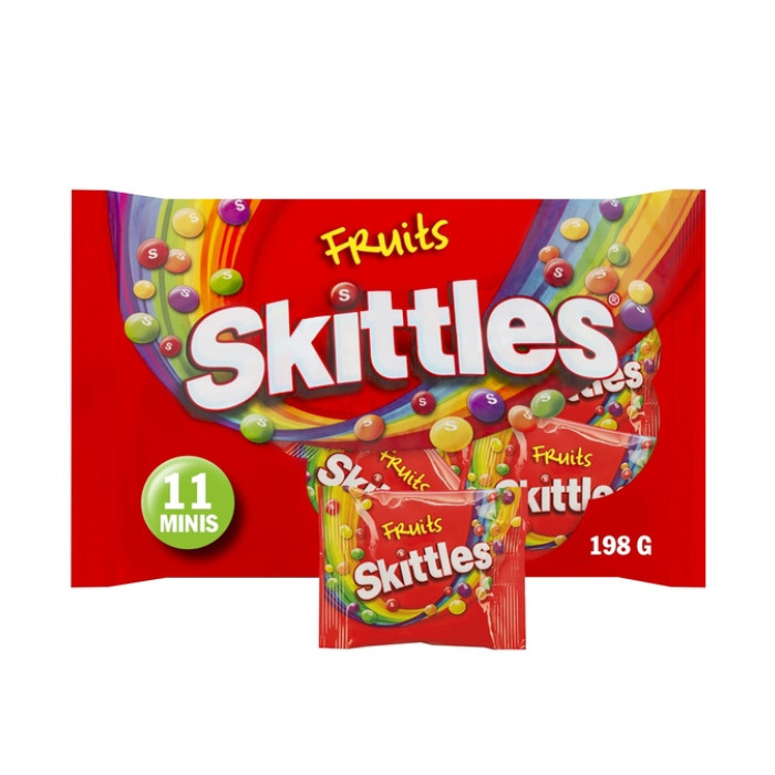 Snoep Skittles fruit uitdeelzak 11 zakjes a 18 gram