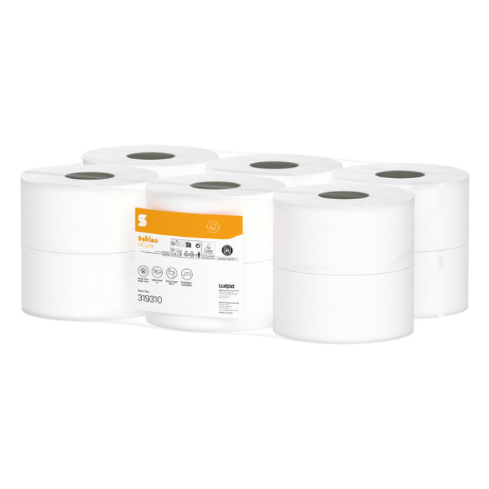 Toiletpapier Satino JT1 HiCycle 2-laags 12x180m wit 319310