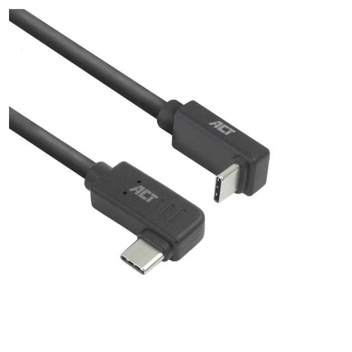 Kabel ACT USB-C hoek links/rechts USB-C hoek boven/beneden 10Gbps 2m