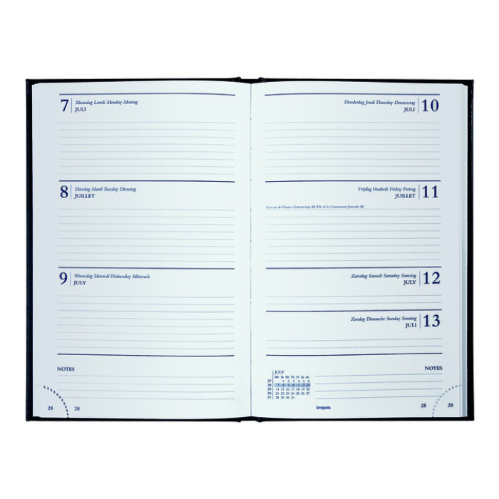 Agenda 2027 Brepols Saturnus Lima 7dagen/2pagina's zwart