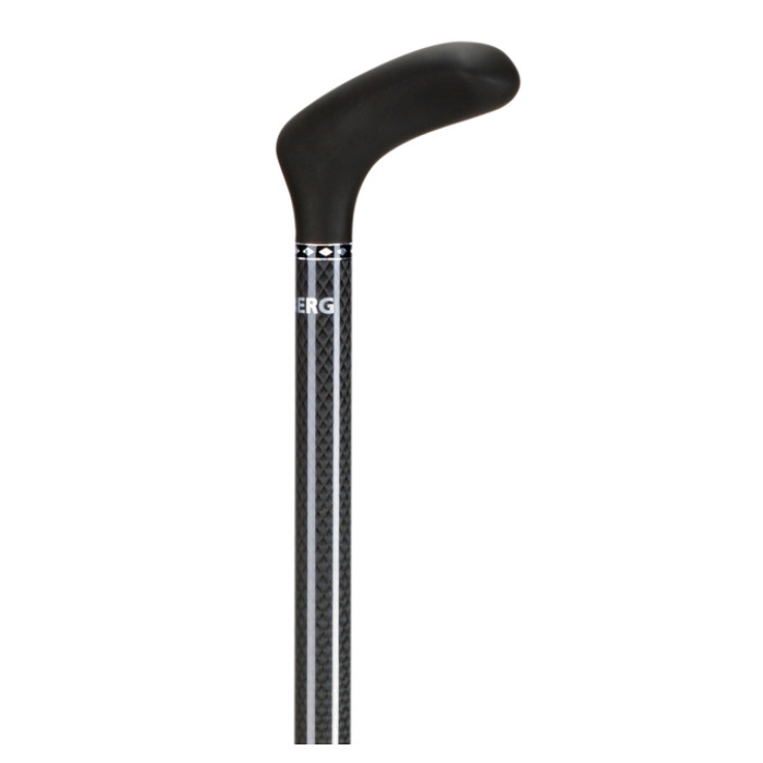 Wandelstok Able2 opvouwbaar carbon soft handvat zwart