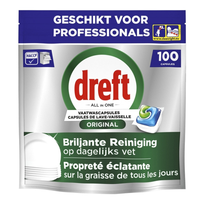 Vaatwastabletten Dreft All-in-1 Professional Regular 100 stuks