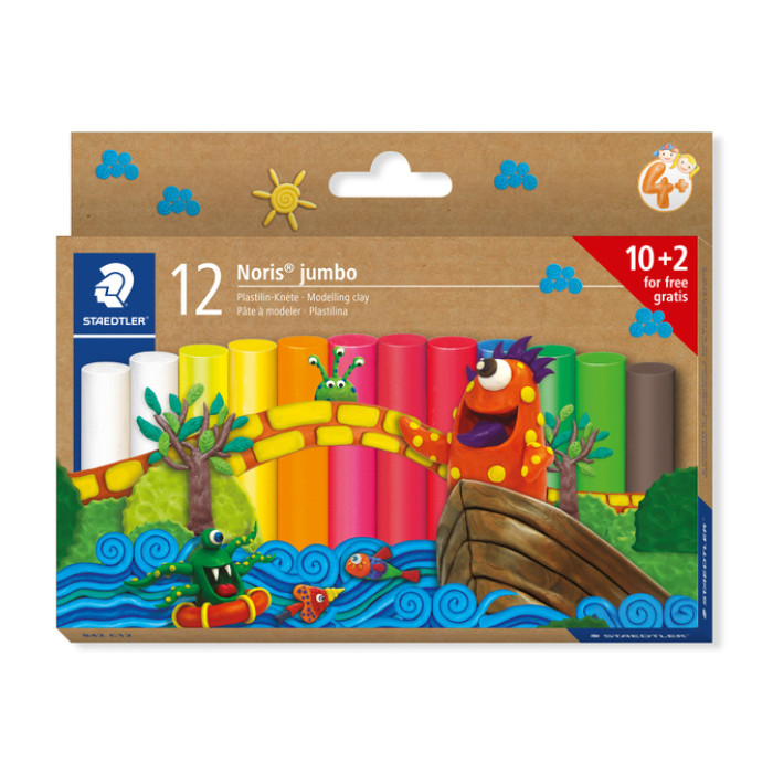 Boetseerklei Staedtler Noris jumbo set à 12 kleuren