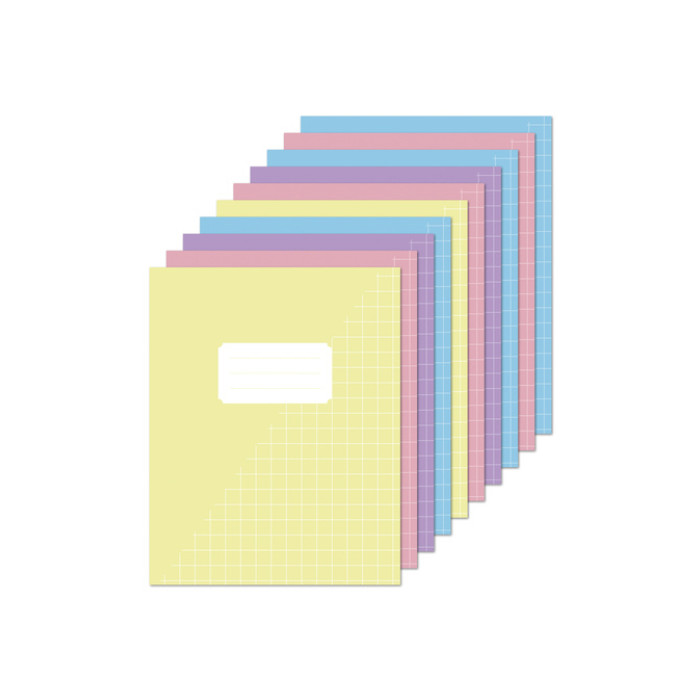 Schrift Kangaro A5 ruit 10mm 80 pagina's 60 gram assorti pastel pak à 10 stuks