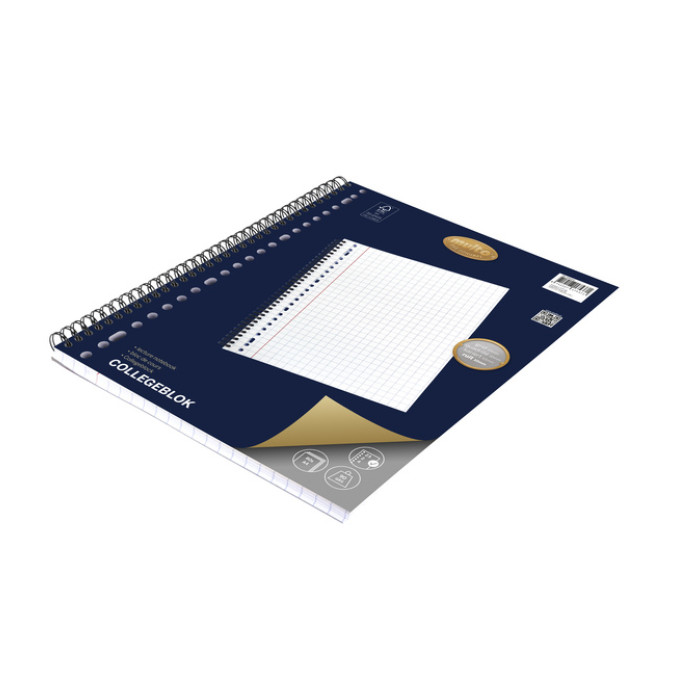 Collegeblok Multo A4 ruit 10mm 23 gaats 160 pagina's 90 gram