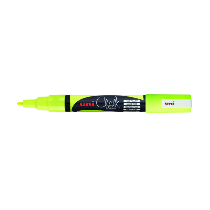 Krijtstift Uni-ball chalk rond 0.9-1.3mm  fluor geel
