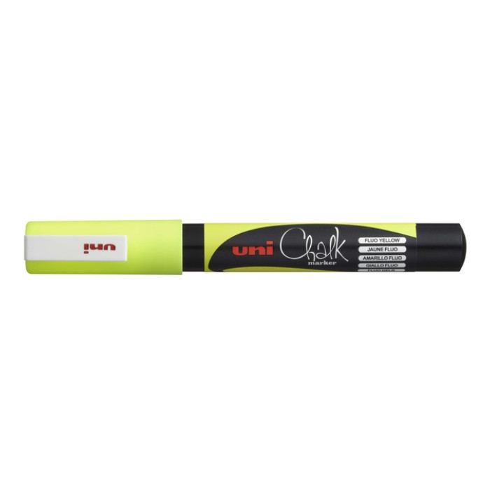 Krijtstift Uni-ball chalk rond 0.9-1.3mm  fluor geel