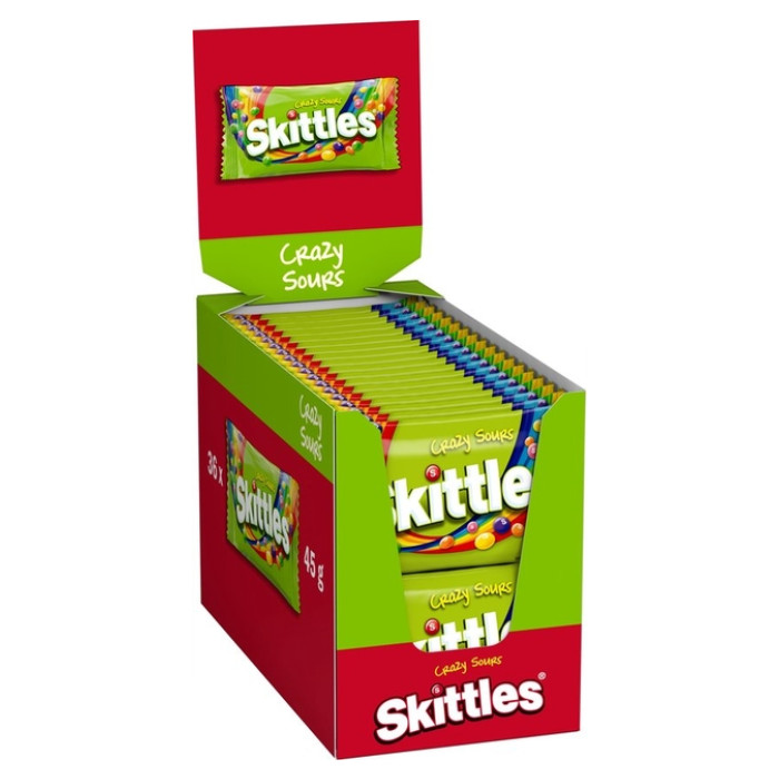 Snoep Skittles crazy sour doos 36 stuks