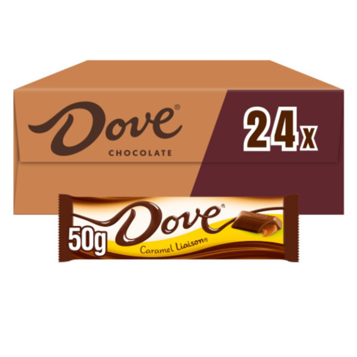 Chocolade Dove liaison caramel reep doos 24 stuks