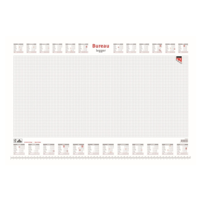 Bureau-onderlegblok 2027 Quantore ruit 56,5X36cm  wit