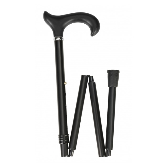 Wandelstok Able2 opvouwbaar soft derby handvat zwart
