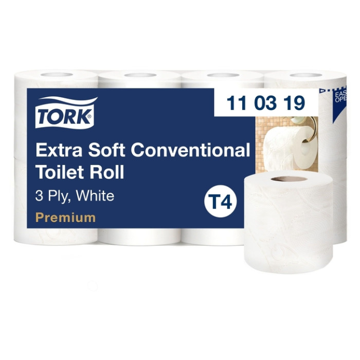 Toiletpapier Tork T4 Premium 3-laags 56x155 vel wit 110319