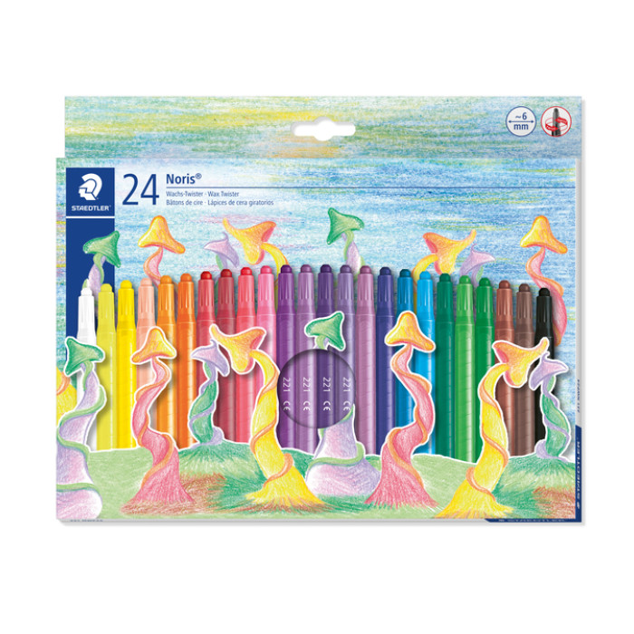 Waxpotlood Staedtler Norix twister set à 24 kleuren