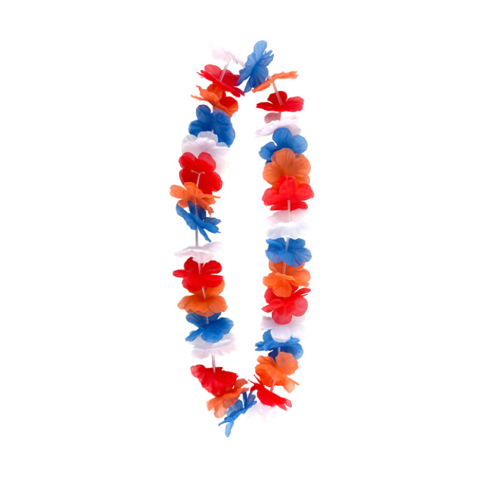 Hawaïkrans rood wit blauw en oranje