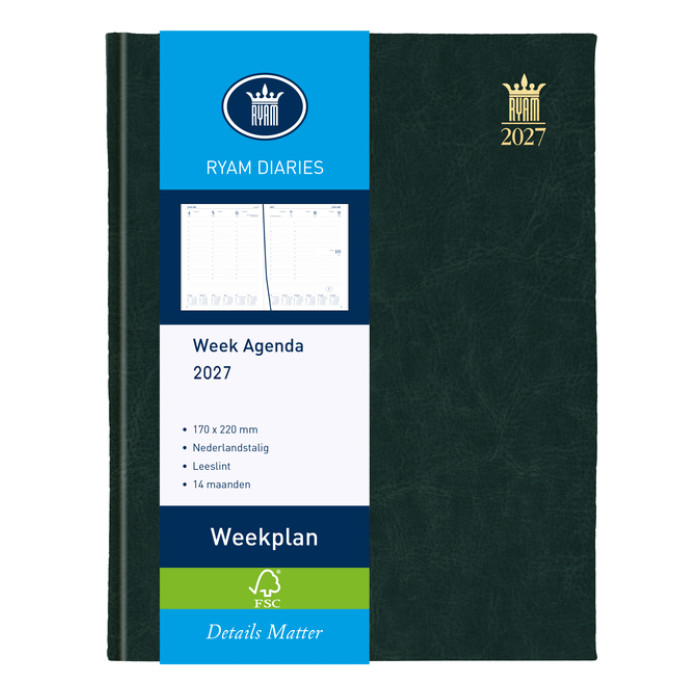 Agenda 2027 Ryam Weekplan Mundior 7dagen/2pagina's zwart