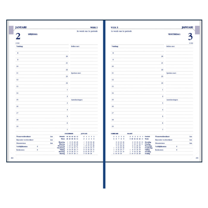 Agenda 2027 Ryam Twenty-four Mundior 1dag/1pagina blauw