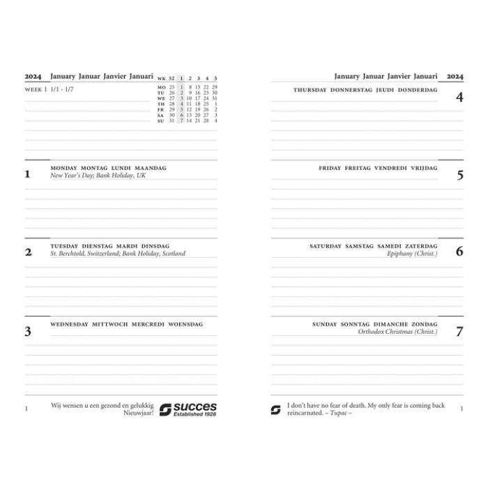 Calendarium 2027 Succes Senior 7 dagen/2pagina's
