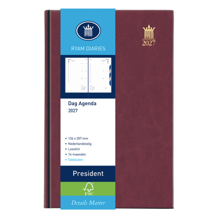 Agenda 2027 Ryam President 1dag/1pagina bordeaux