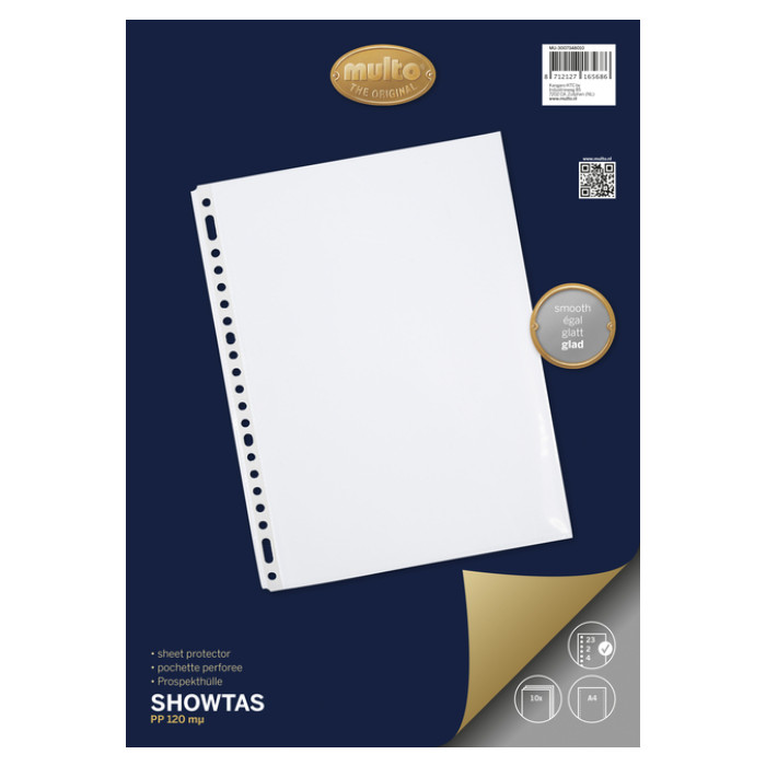Showtas Multo A4 23-gaats PP 120 micron glad 10 stuks