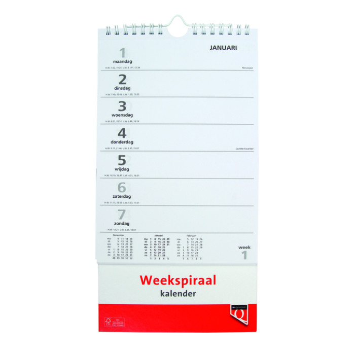 Weekspiraalkalender 2027 Quantore
