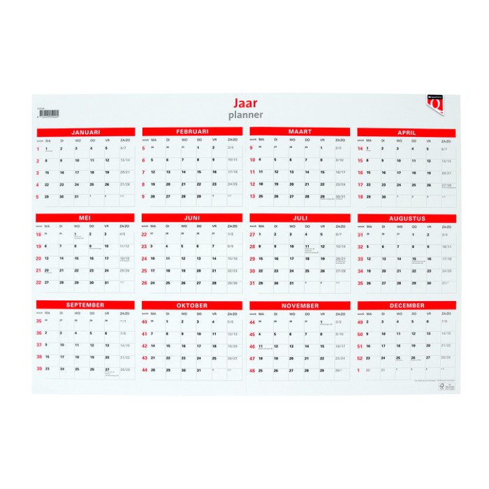 Jaarplankalender 2027 Quantore 48x68cm
