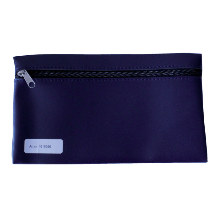 Schooletui 15x26cm met rits skai donkerblauw