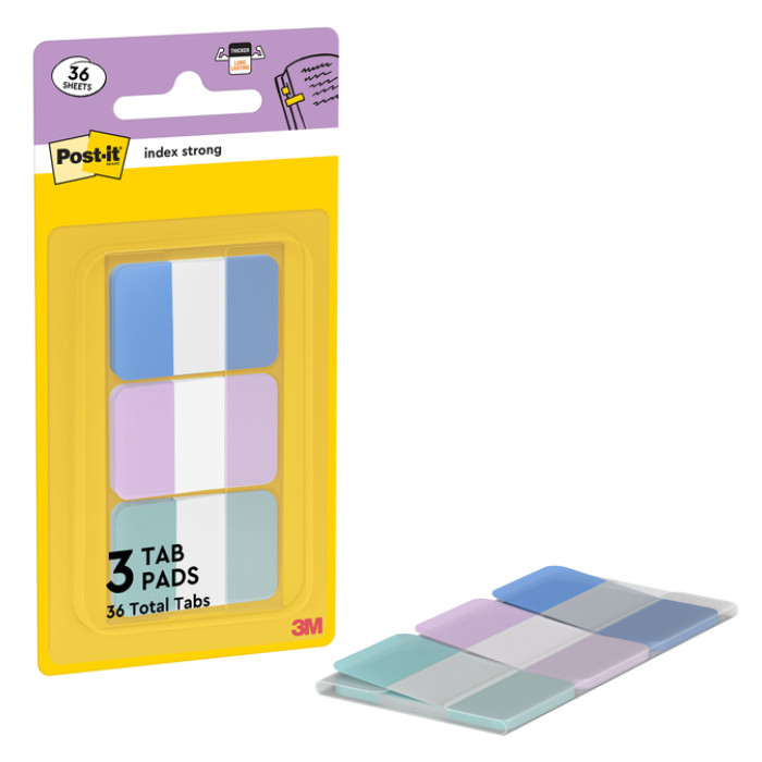 Indextabs Post-it 686-3COAST 25,4x38,1mm Strong 36 tabs
