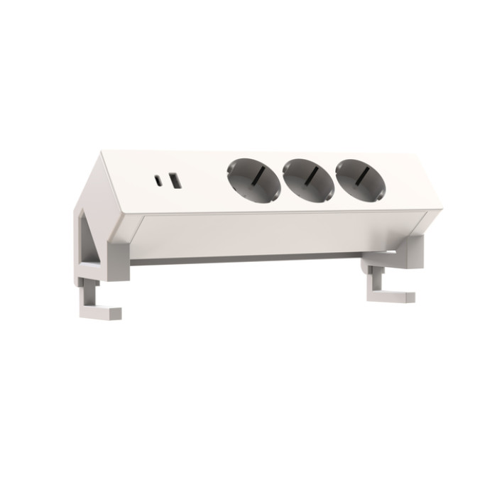 Stekkerdoos Euroseats opbouw 3 voudig USB A+C wit