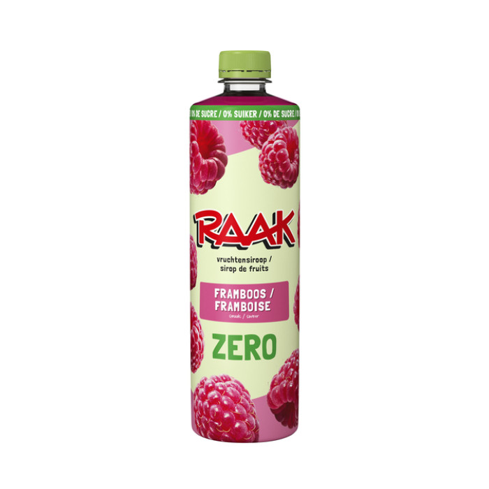 Siroop RAAK framboos zero sugar 750ml