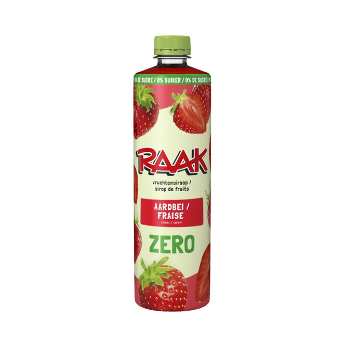 Siroop RAAK aardbei zero sugar 750ml