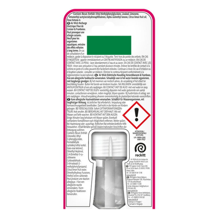 Luchtverfrisser AirWick Electrical Kersenbloesem & Framboos refill 19ml